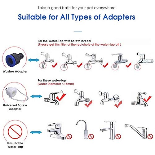 Emoly Pet Shower Kit, 2 in 1 Pet Bathing Tool Shower Sprayer, Adj...