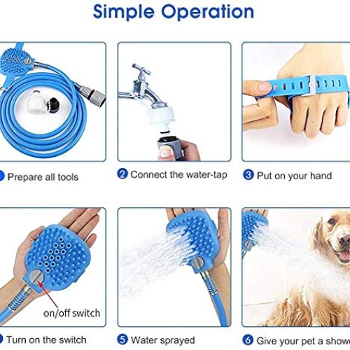 Emoly Pet Shower Kit, 2 in 1 Pet Bathing Tool Shower Sprayer, Adj...