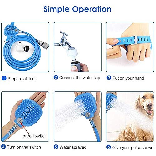 Emoly Pet Shower Kit, 2 in 1 Pet Bathing Tool Shower Sprayer, Adj...