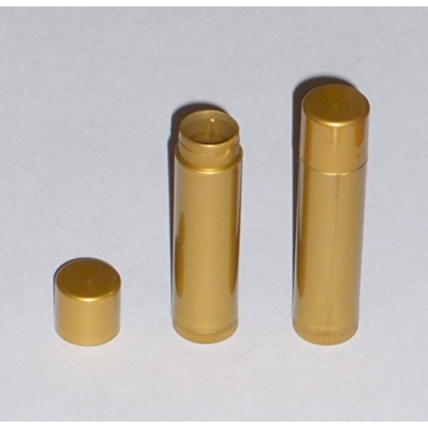 25 New Empty Gold Pearl Lip Balm Chapstick Tubes Containers .15 o...