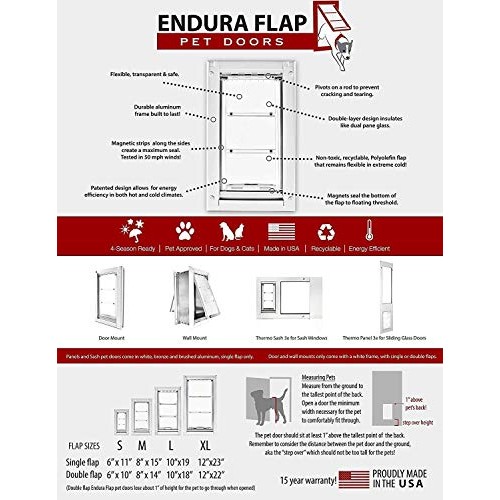 Endura Flap Single Flap Door Mount Pet Door - Small Flap 6 x 11...