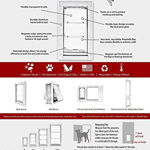 Endura Flap Single Flap Door Mount Pet Door - Small Flap 6 x 11...