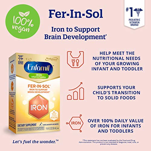 Enfamil Fer-In-Sol Iron Supplement Drops for Infants & Toddlers, ...