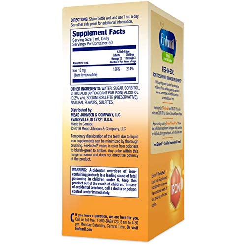 Enfamil Fer-In-Sol Iron Supplement Drops for Infants & Toddlers, ...