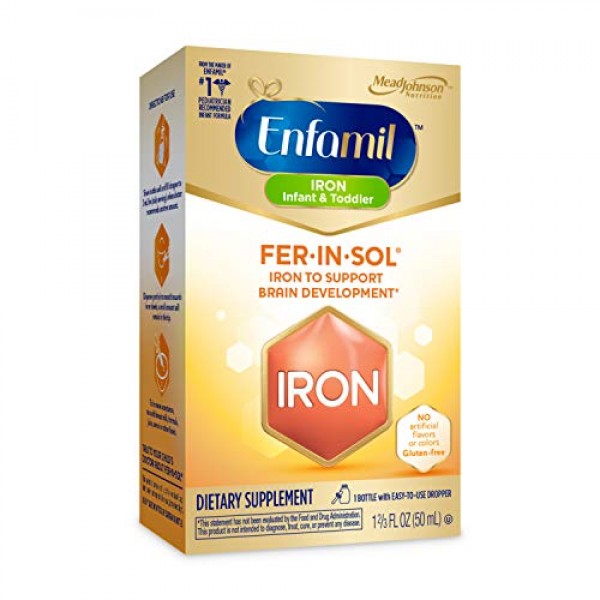 Enfamil Fer-In-Sol Iron Supplement Drops for Infants & Toddlers, ...