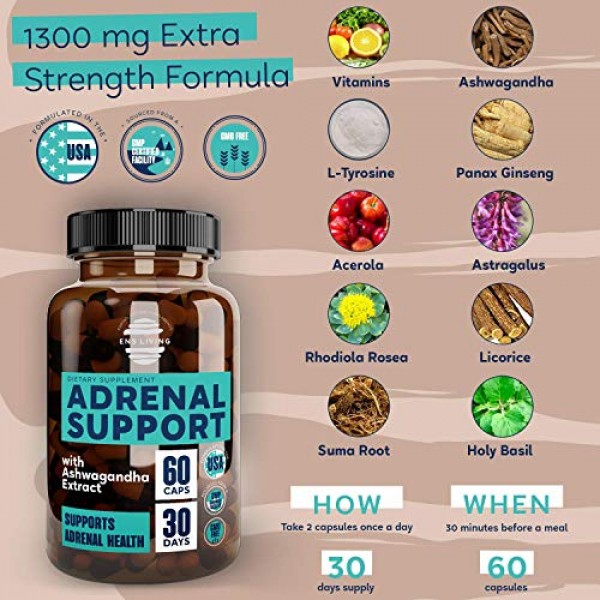 Adrenal Support Cortisol Manager & Natural Anxiety Supplements fo...