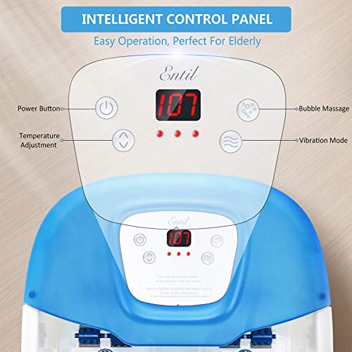 Foot Spa Bath Massager with Heat Bubbles Vibration, Heated Foot B...