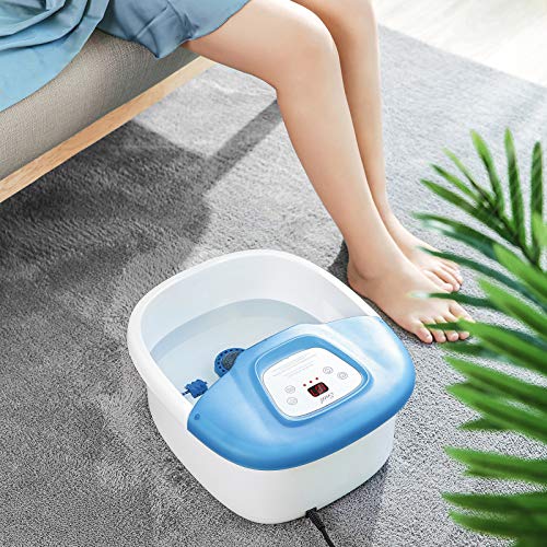 Foot Spa Bath Massager with Heat Bubbles Vibration, Heated Foot B...
