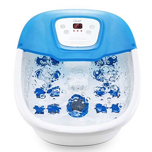 Foot Spa Bath Massager with Heat Bubbles Vibration, Heated Foot B...