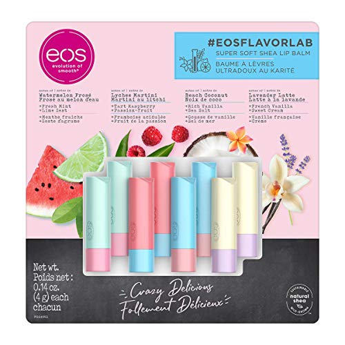 eos FlavorLab Super Soft Shea Lip Balm Sticks, 8-Pack, 2 Watermel...