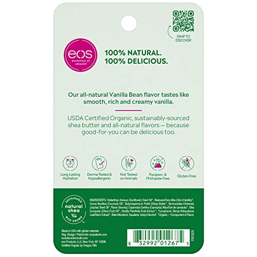 eos USDA Organic Lip Care Balm to Moisturize Dry Lips, 100% Natur...