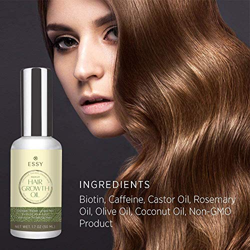 Natural Growth Hair Oil with Caffeine - Hair Growth Oil for Stron...