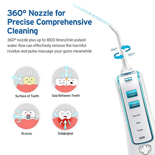 Water Flosser Cordless Dental Oral Irrigator, Water Pick/Pik Teet...