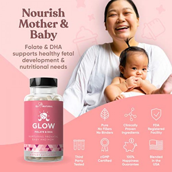 Glow Prenatal Vitamins + Folate & DHA – Nurturing Pregnancy Multi...