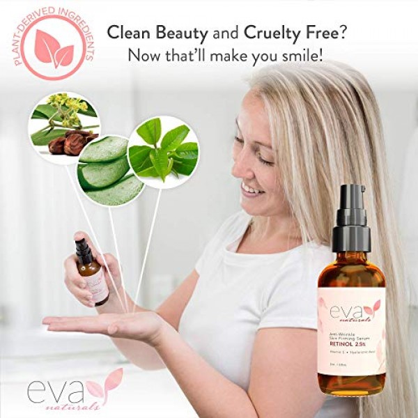 Eva Naturals Anti-Aging Retinol Serum For Face - Pro 2.5% Retinol...
