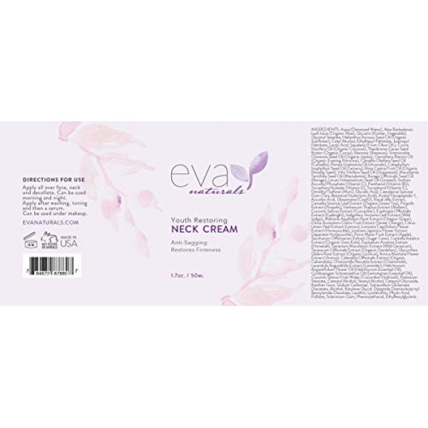 Neck Firming Cream by Eva Naturals 1.7 oz Airless Pump - Firmin...