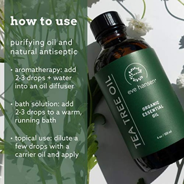 Eve Hansen Organic Tea Tree Essential Oil 2oz | 100% Melaleuca ...