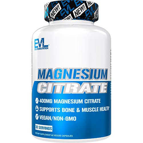 EVL Magnesium Citrate Capsules 400mg - Muscle and Bone Health Mag...