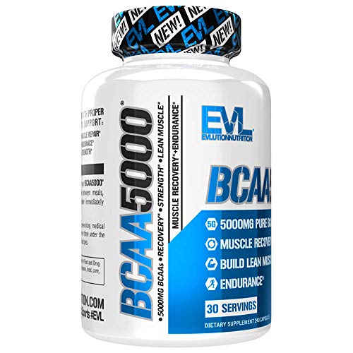 Evlution Nutrition BCAA5000, Branched Chain Amino Acids, Muscle B...