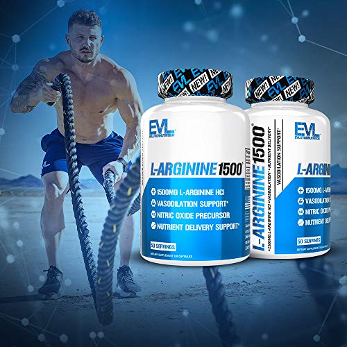 Evlution Nutrition L-Arginine 1500 mg, Ultra-Pure Nitric Oxide Su...