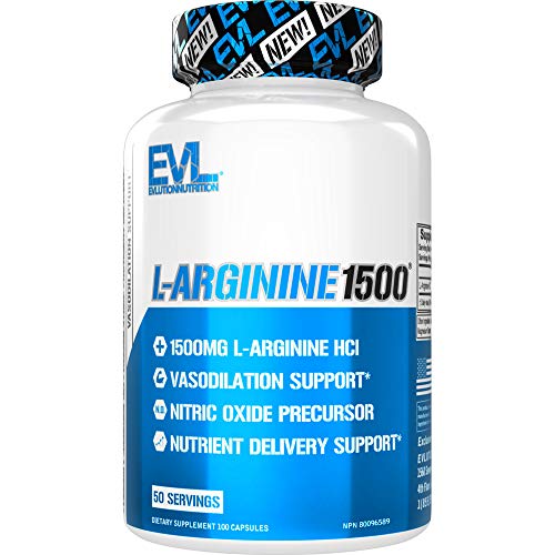 Evlution Nutrition L-Arginine 1500 mg, Ultra-Pure Nitric Oxide Su...