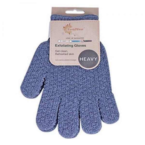 Evridwear Exfoliating Dual Texture Bath Gloves for Shower, Spa, M...
