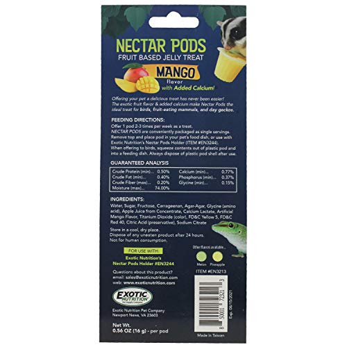Nectar Pods Mango - Calcium-Fortified Jelly Fruit Treat - Sugar...