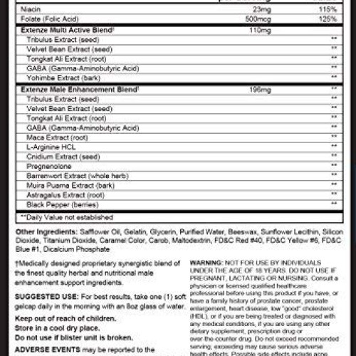 Extenze Maximum Strength Male Enhancement Nutritional Supplement ...