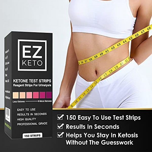EZ Keto Ketone Testing Strips for Urinalysis with Free App and EZ...