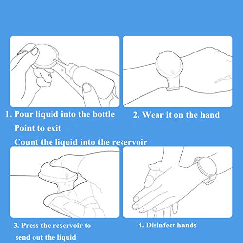 Hand Sanitizer Silicone Refillable Wristband, Hand Sanitizer Brac...