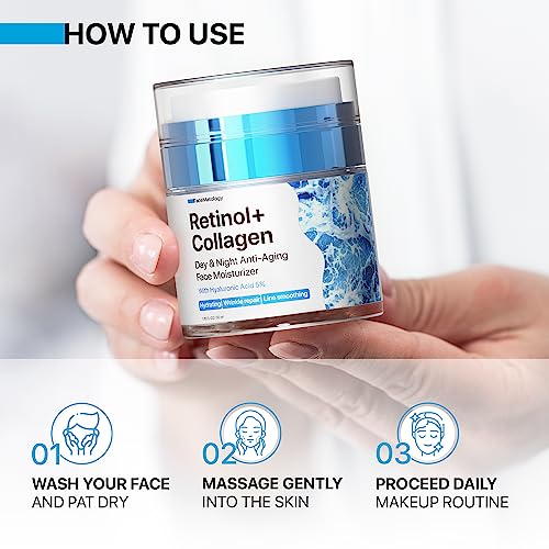 Face Moisturizer Retinol Cream - Men and Women Anti-Aging Day & N...
