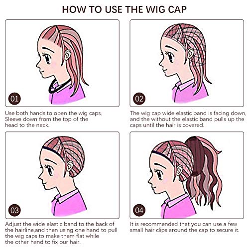FaHaner 2 Pack Wig Grip Band Velvet Wig Comfort Headband and 4 Pa...