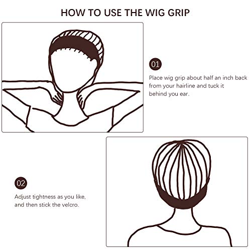 FaHaner 2 Pack Wig Grip Band Velvet Wig Comfort Headband and 4 Pa...
