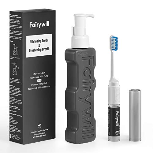 Activated Charcoal Liquid Toothpaste for Whitening Teeth, Travel ...