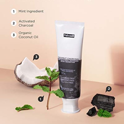 Activated Charcoal Toothpaste for Whitening Teeth, Coconut Charco...