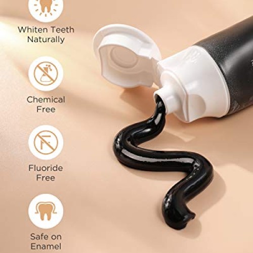 Activated Charcoal Toothpaste for Whitening Teeth, Coconut Charco...