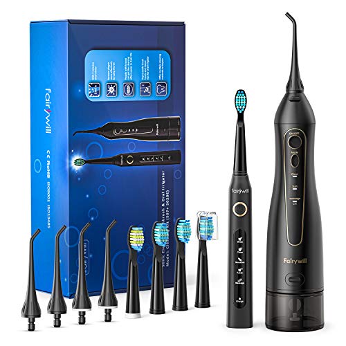 Water Flosser And Toothbrush Combo, Fairywill Teeth Cleaner Set, ...