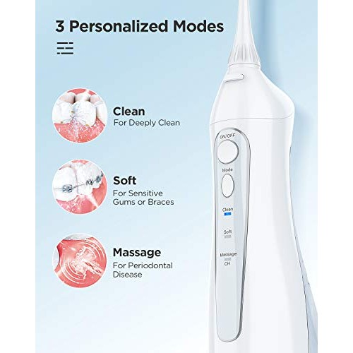 Water Flosser, Fairywill 300ML Cordless Portable Water Pick Teeth...