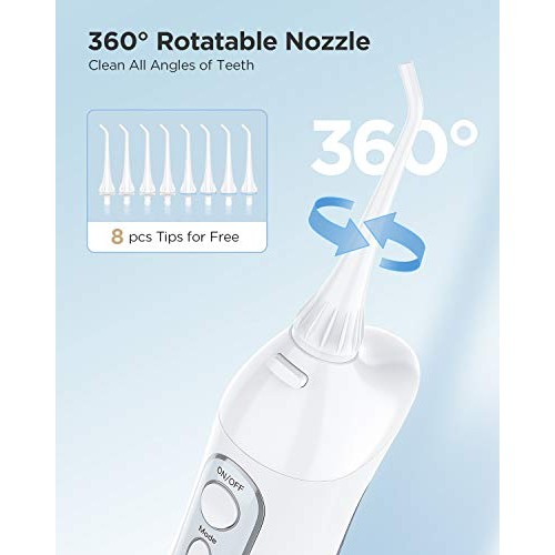 Water Flosser, Fairywill 300ML Cordless Portable Water Pick Teeth...