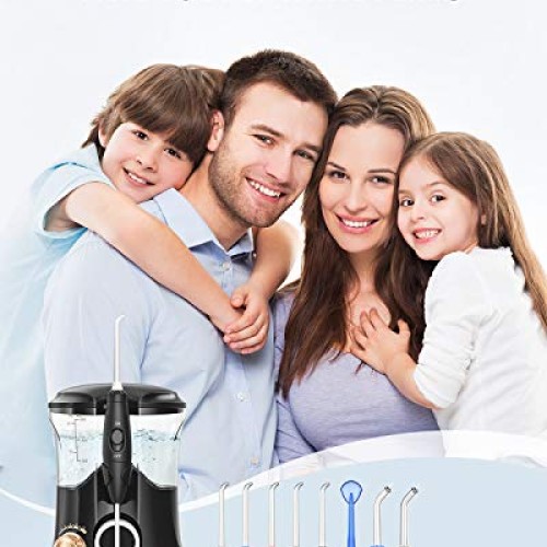 Water Flosser For Teeth, Fairywill Dental Oral Irragator with 8 J...