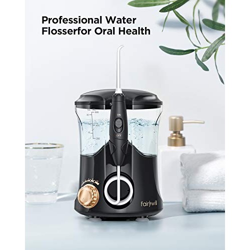 Water Flosser For Teeth, Fairywill Dental Oral Irragator with 8 J...