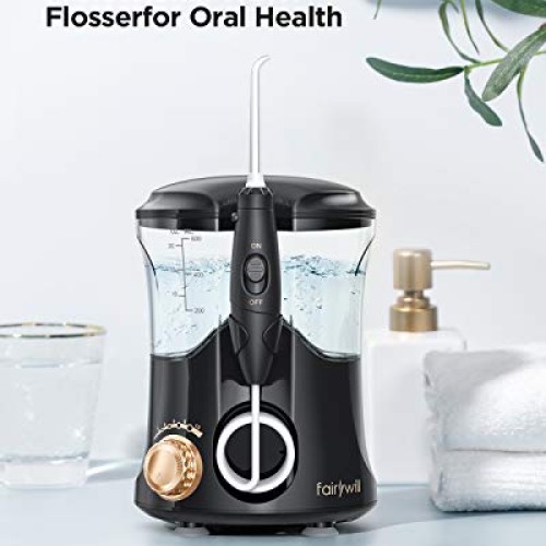 Water Flosser For Teeth, Fairywill Dental Oral Irragator with 8 J...