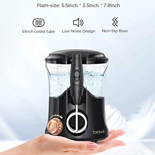 Water Flosser For Teeth, Fairywill Dental Oral Irragator with 8 J...