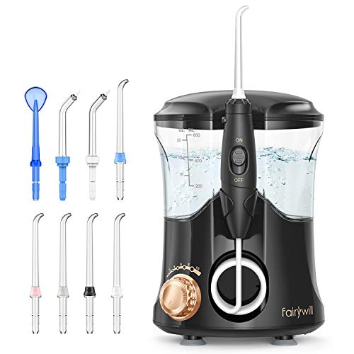 Water Flosser For Teeth, Fairywill Dental Oral Irragator with 8 J...