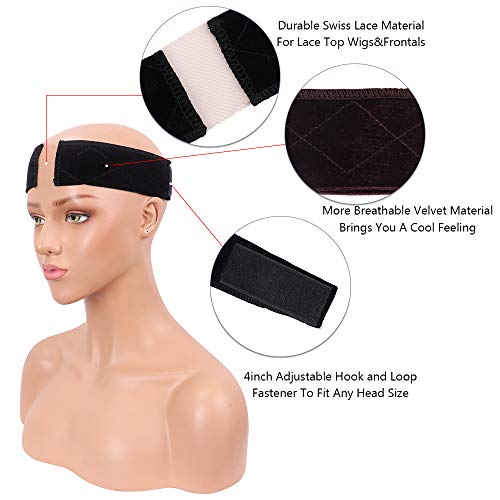 fani 3 Pcs Lace Wig Grip Band Velvet Head Band Non Slip Hair Band...