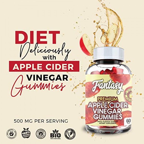 2 Pack | 120 Gummies Organic Apple Cider Vinegar Gummies with T...