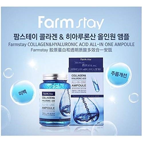Farm stay Collagen & Hyaluronic Acid All In One Ampoule 250ml+Cle...