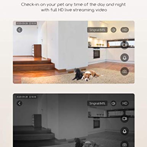 Faroro Dog Camera Treat Dispenser 1080P FHD Night Vision WiFi Pet...