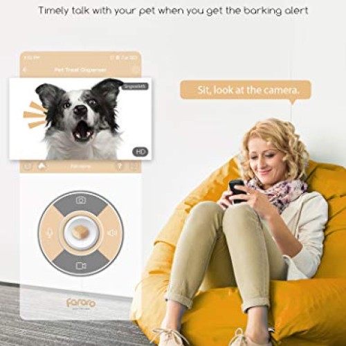 Faroro Dog Camera Treat Dispenser 1080P FHD Night Vision WiFi Pet...