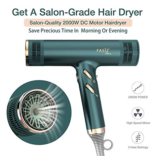 FASIZ Hair Dryers,Professional Ionic Salon Hair Blow Dryer, Light...